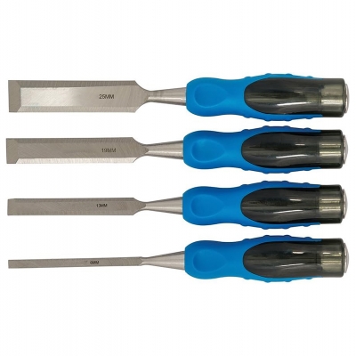 Juego de 4 formones para madera 0,6 1,3 1,9 y 2,5 cm