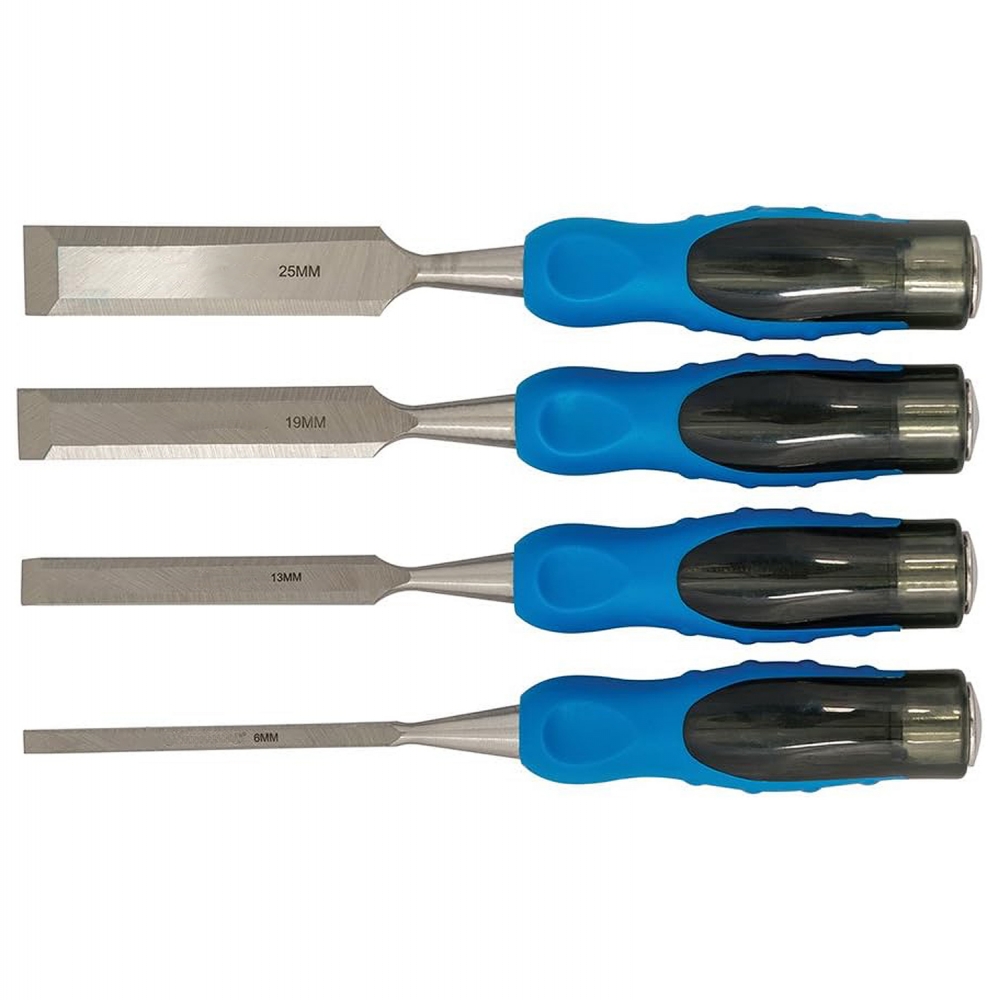 Juego de 4 formones para madera 0,6 1,3 1,9 y 2,5 cm