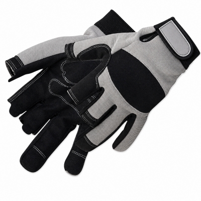 Guantes de taller talla L parcialmente sin dedos con cierre ajustable