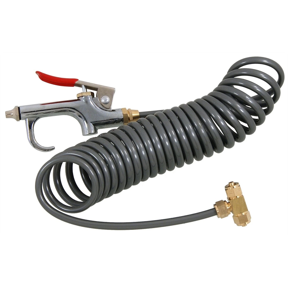 Pistola de soplado con manguera espiral de nylon 3,5 m y conector en T