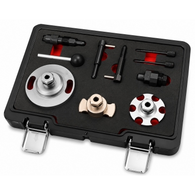 Kit de calado VAG V6 TDI 2.7 y 3.0 Common Rail con herramientas para cigüeñal y árboles de levas.