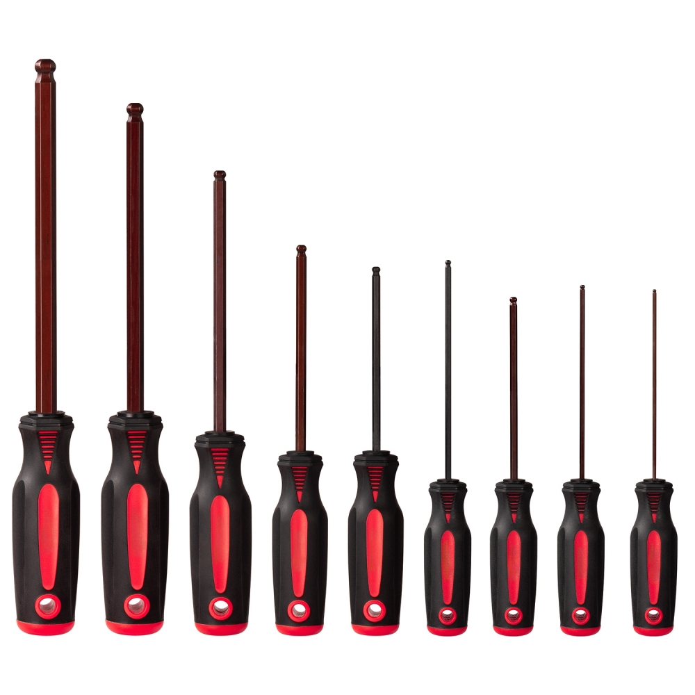 Destornilladores Allen con bola métricos 1,5 a 10 mm
