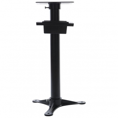 Pedestal para amoladora de banco con plataforma ranurada y bandeja