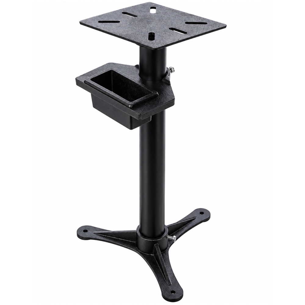 Soporte para esmeril de banco 76 cm con bandeja y base de tres apoyos