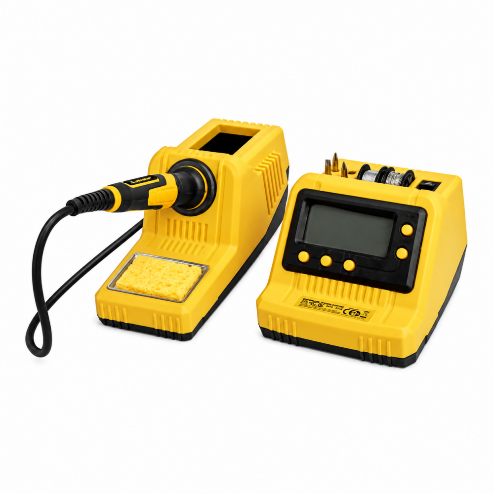 Estación de soldadura digital 60 W regulable 200-450 °C con soldador y accesorios