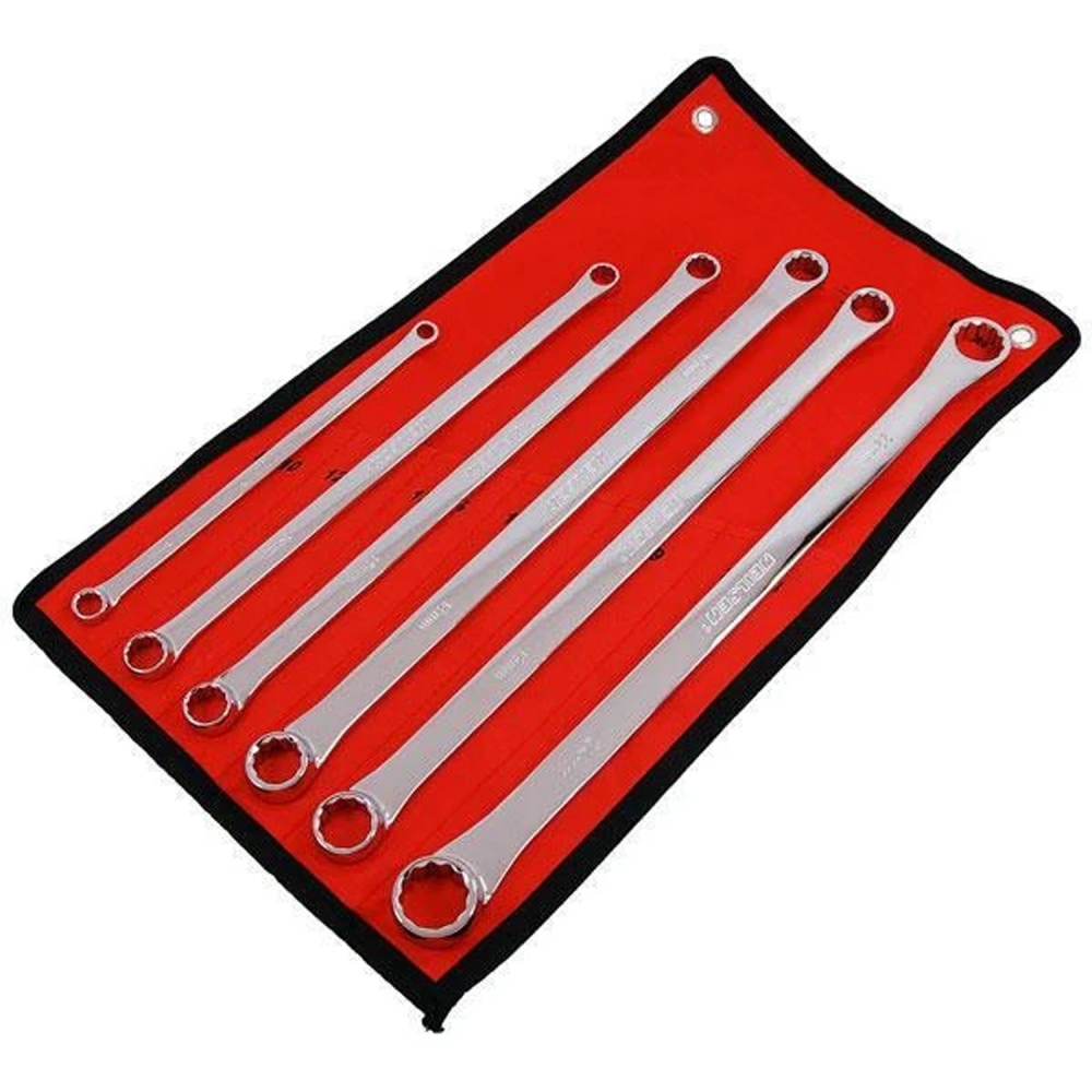 Juego de llaves cerradas extralargas 8-24 mm con organizador textil