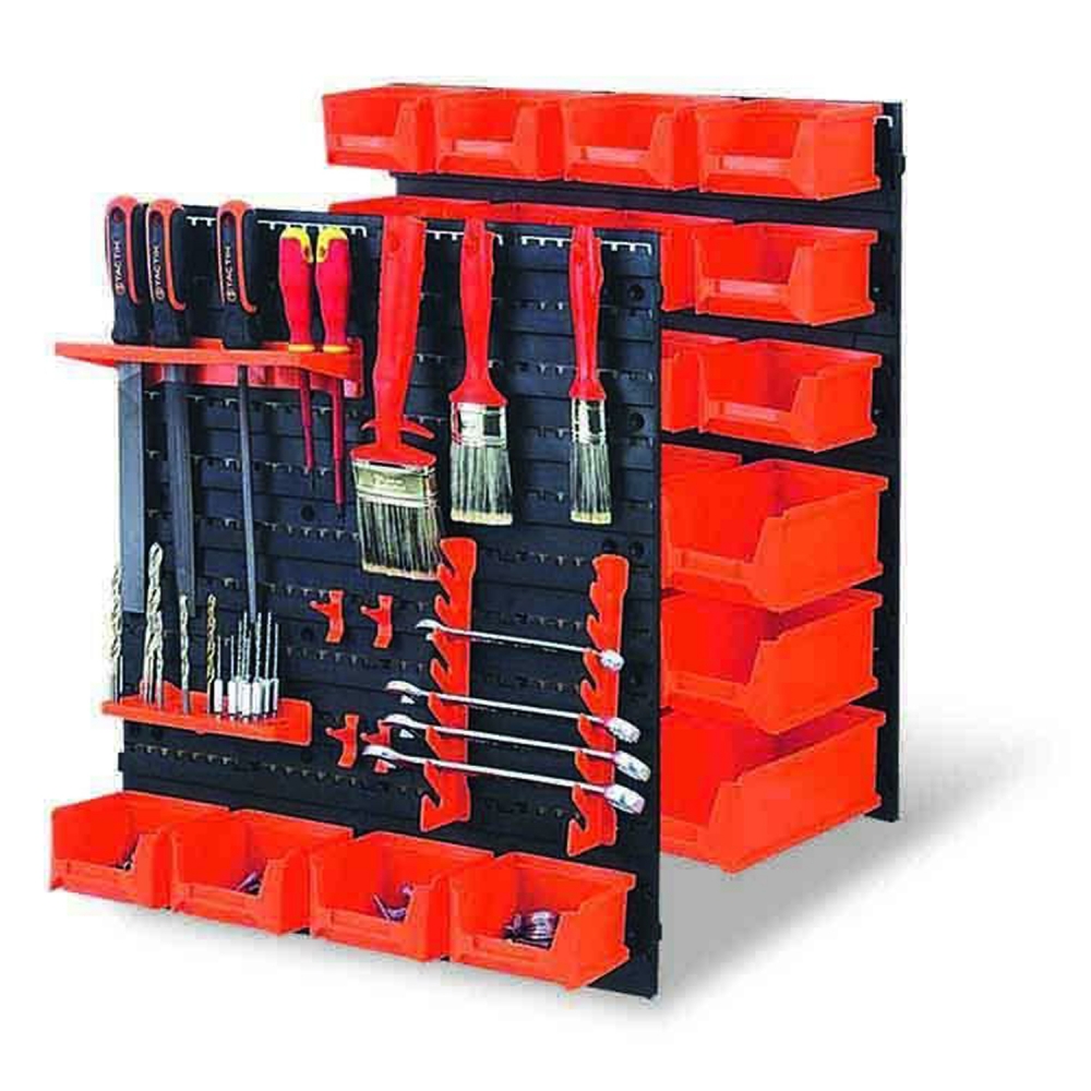 Organizador mural de herramientas Tactix 43 piezas con gavetas
