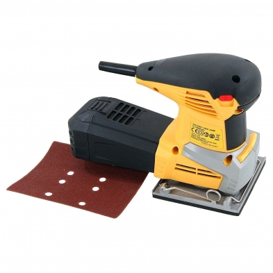 Lijadora de palma 240 W con colector de polvo y hoja abrasiva