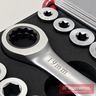 Vasos pasantes E-Torx con llave intercambiable 14/19 mm