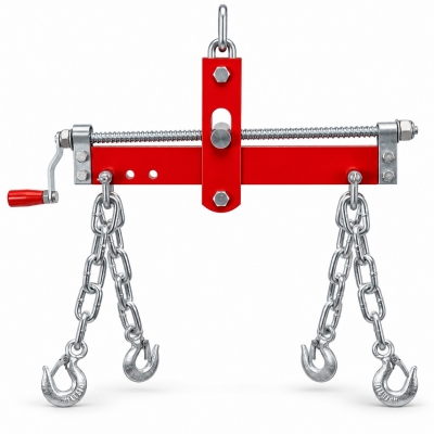 Nivelador de carga para grúa de taller 900 kg con manivela lateral, cadenas y ganchos