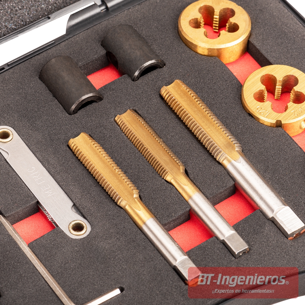 Machos y terrajas M12 y M14 para reparar roscas de rueda
