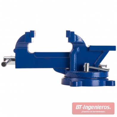 Tornillo de banco con base giratoria y mordazas de 10 cm