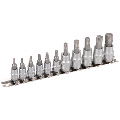 Juego de vasos Torx T10-T60 1/4 y 3/8 11 piezas BT10420