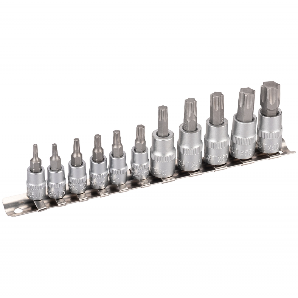 Juego de vasos Torx T10-T60 1/4 y 3/8 11 piezas BT10420