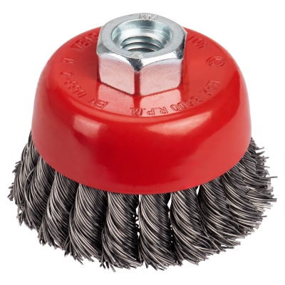 Cepillo de copa acero trenzado M14 de 8 cm para amoladora BT10786