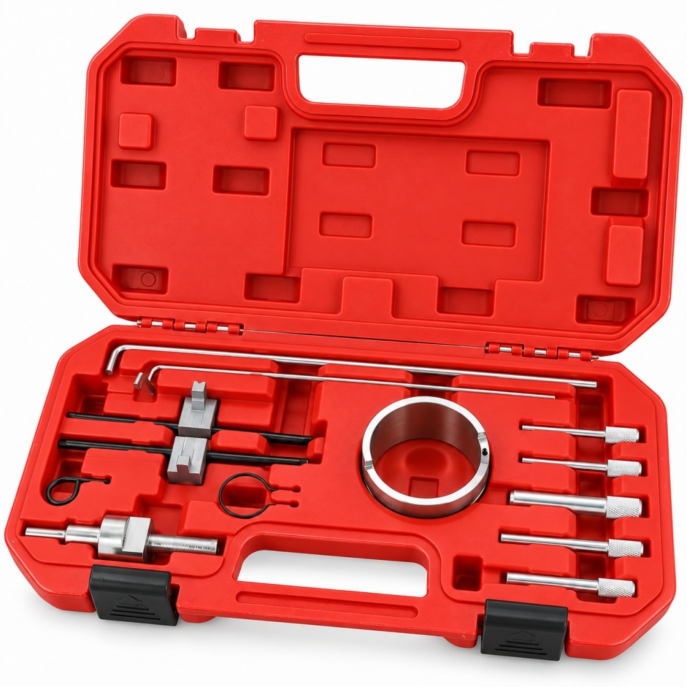 Kit de calado distribución PSA 1,8 y 2,0 gasolina EW con pasadores y útiles en maletín.