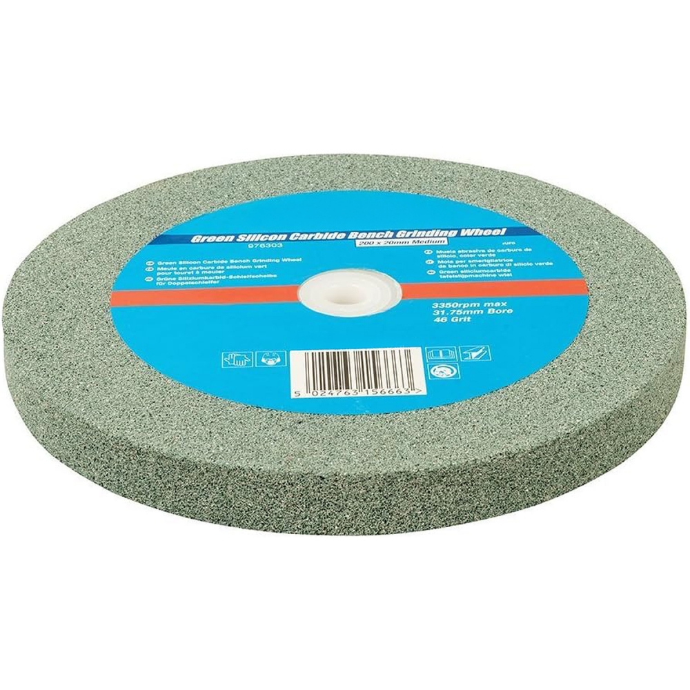 Muela verde para esmeriladora de banco grano 46 de 20 cm