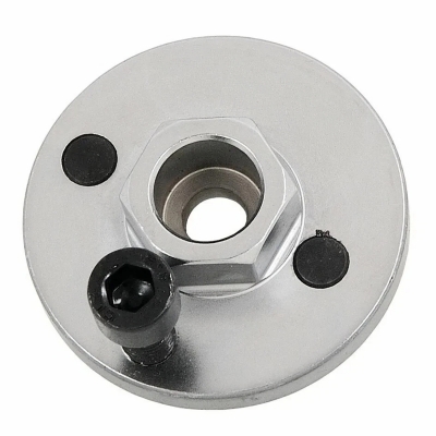 Útil de giro de cigüeñal VW T10225 con cuerpo circular, hexágono central y tornillo de fijación