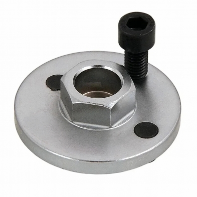 Vista en perspectiva del útil T10225 con disco metálico, accionamiento hexagonal central y tornillo negro