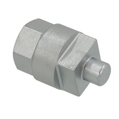Adaptador T40058 con cuerpo metálico escalonado, sección hexagonal y acoplamiento exterior de trabajo