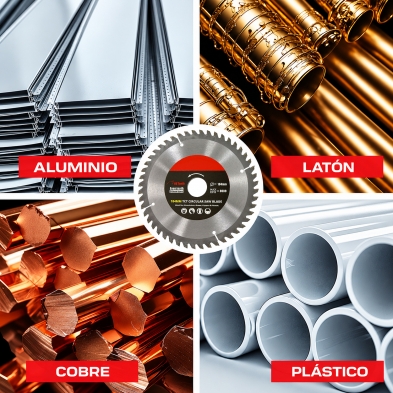 Aplicaciones del disco TCT de 184 mm para corte de aluminio, latón, cobre y plástico