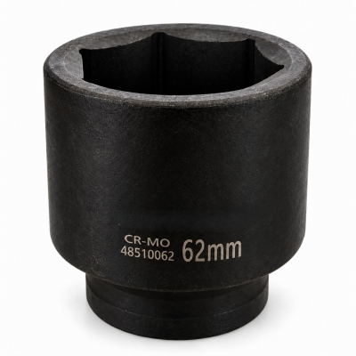 Llave de vaso de impacto larga 1" acero CR-MO | 62 MM