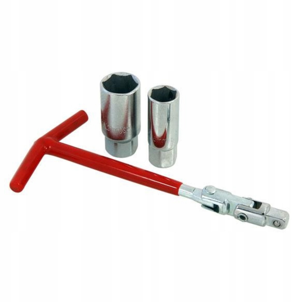 Llave articulada para bujías 16 y 21 mm con mango en T 3/8" y dos vasos