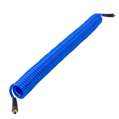 Manguera espiral de aire comprimido PU 8x12 mm 15 m con racores macho 1/4"