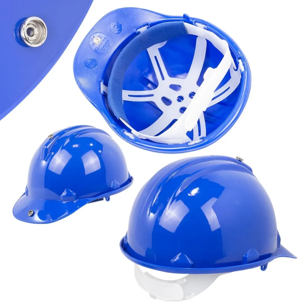 Casco azul para capucha de chorreado con suspensión y ajuste interior