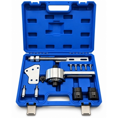 Kit para polea de cigüeñal Ford con multiplicador de par y útiles ordenados en maletín