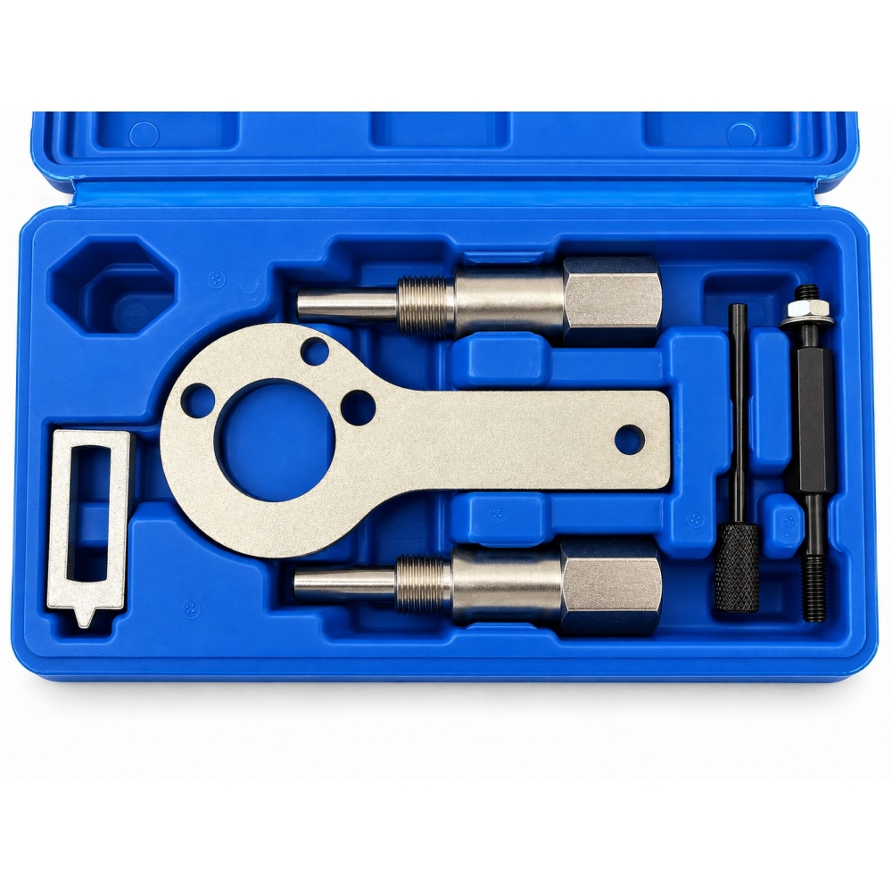 Kit de calado Fiat Alfa Romeo JTD y Opel 1.9 CDTI con útiles de cigüeñal, árbol de levas y volante.
