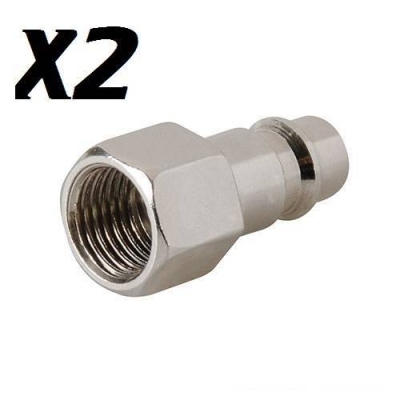 Conector neumatico de 1/4" con rosca hembra. 2 pz