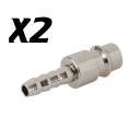 Conector neumatico de 1/4" con adaptador para abrazaderas, 2 piezas