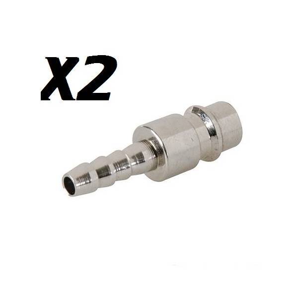 Conector neumatico de 1/4" con adaptador para abrazaderas, 2 piezas