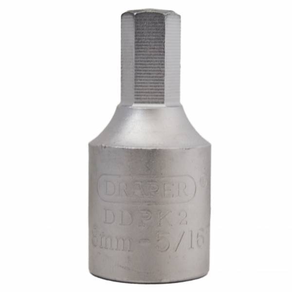 Llave vaso para carter 3/8" hexagonal 8 mm.