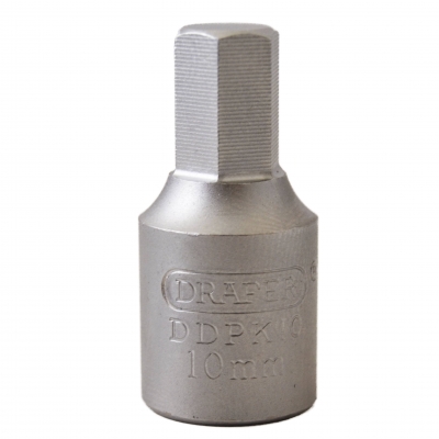 Llave vaso para carter 3/8" hexagonal 10 mm.