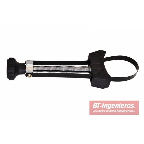 Llave de filtro de aceite de fleje.  Capacidad mínima 45