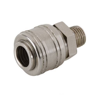 Adaptador rápido neumático 1/4", rosca macho