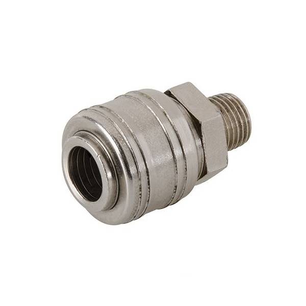 Adaptador rápido neumático 1/4", rosca macho