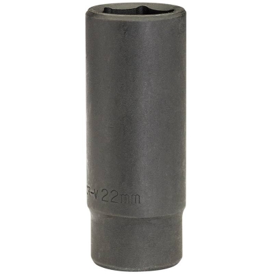 Llave de vaso de impacto larga de 22 mm. 1/2". Hexagonal