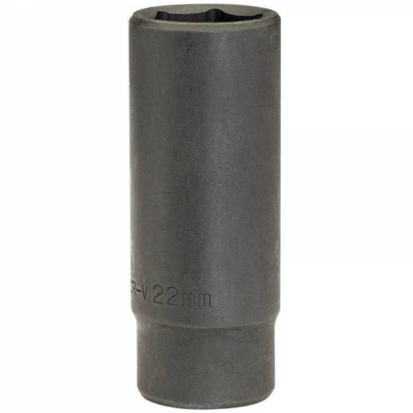 Llave de vaso de impacto larga de 22 mm. 1/2". Hexagonal