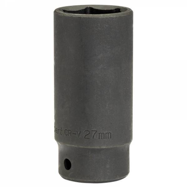 Llave de vaso de impacto larga de 27 mm. 1/2". Hexagonal