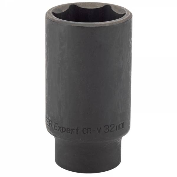 Llave de vaso de impacto larga de 32 mm. 1/2". Hexagonal