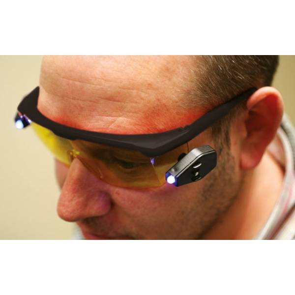 Gafas con luz LED UV para detectar fugas