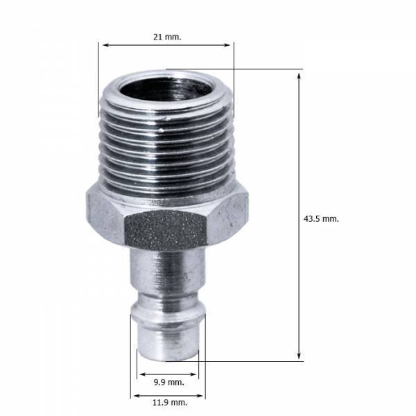 Conector neumático con rosca macho 1/2" BSP