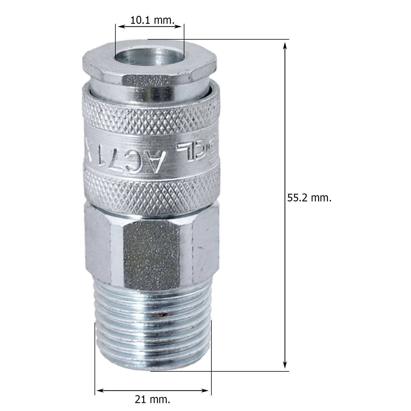 Enchufe rápido neumatico con rosca macho 1/2 BSP