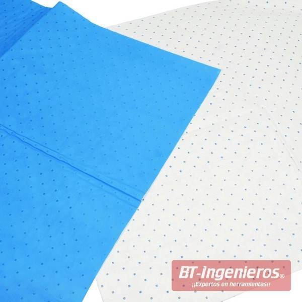 La parte azul es la base, la que evita filtrar los líquidos al suelo.