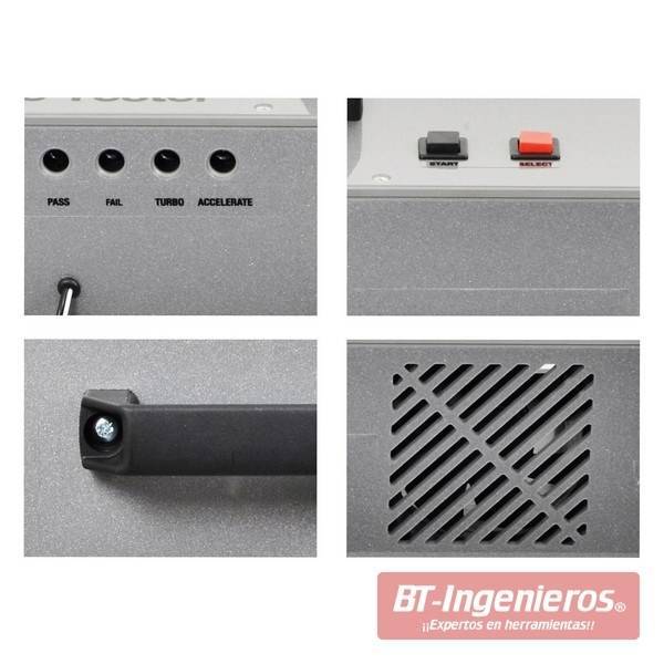 Partes de la caja de medición con controles.