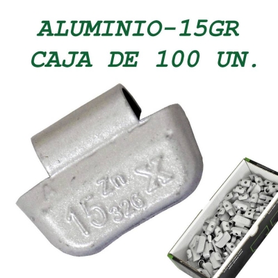 Contrapesa tipo clip para llanta de aluminio. 15 gramos