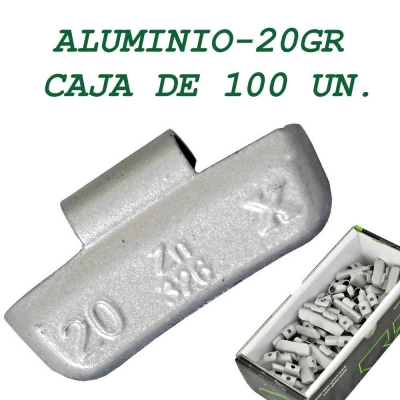 Contrapesa tipo clip para llanta de aluminio. 20 gramos